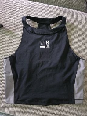 Nike Black Crop Tank with Gray Side Panels